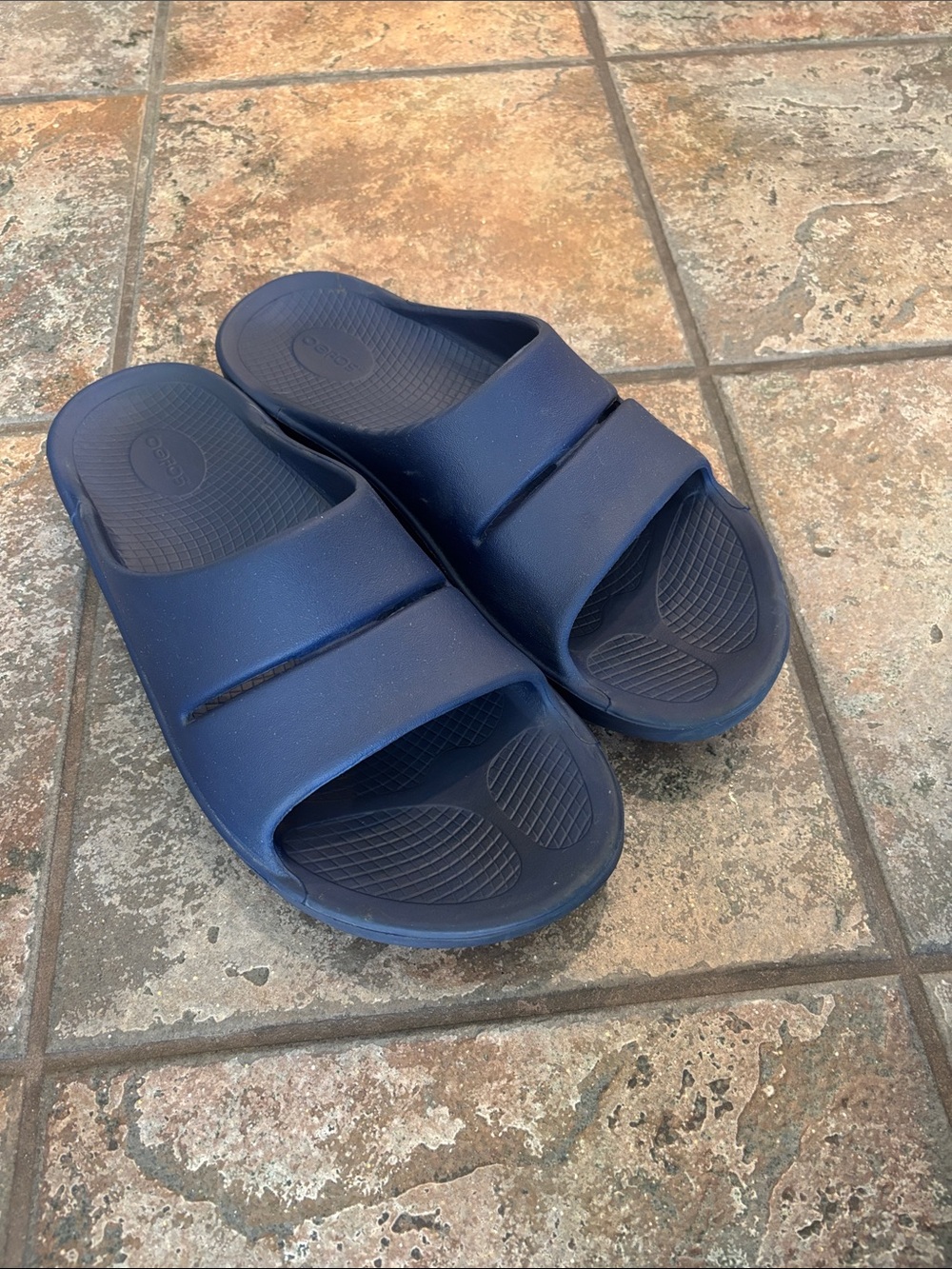 OOFOS Navy Blue Men's Slide Sandals Size 13